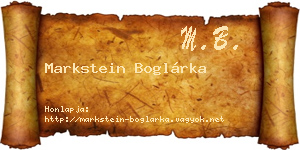 Markstein Boglárka névjegykártya